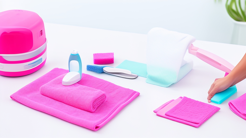 Lépésről lépésre epilátor tisztítási folyamat puha kefével és alkoholos törlőkendővel